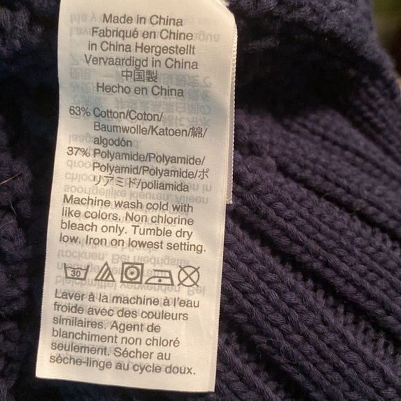 J. Crew Wide Neck Beach Navy Blue Pointelle Knit Sweater - S - Picture 10 of 13